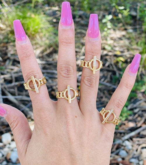 Adjustable Gold Link Ring Jewelry Rockin The Lace Boutique