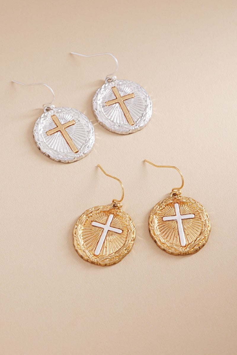 Laurel Cross Earrings