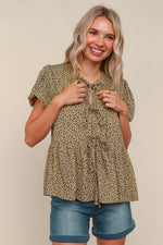 Lover For Bows Top - BROWN Leopard