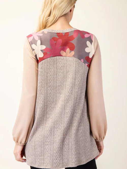 Patch Flower Knit Top