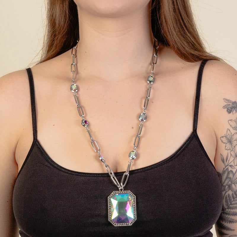 Big Square Stone Necklace