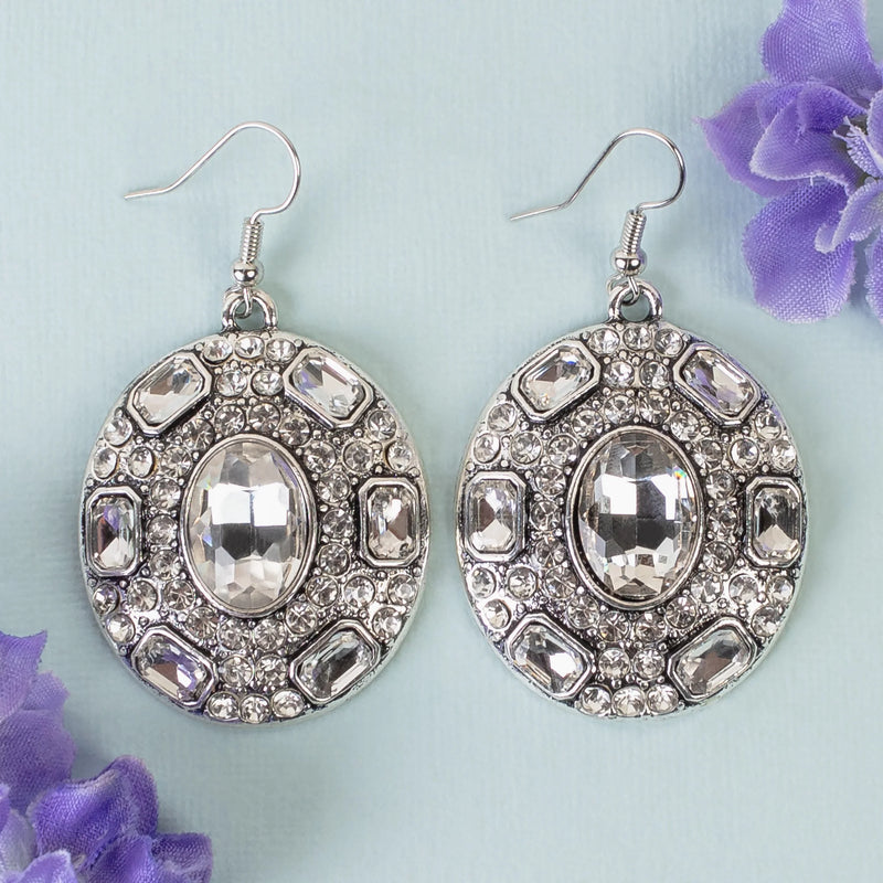 Two Way Stone Earrings - Clear