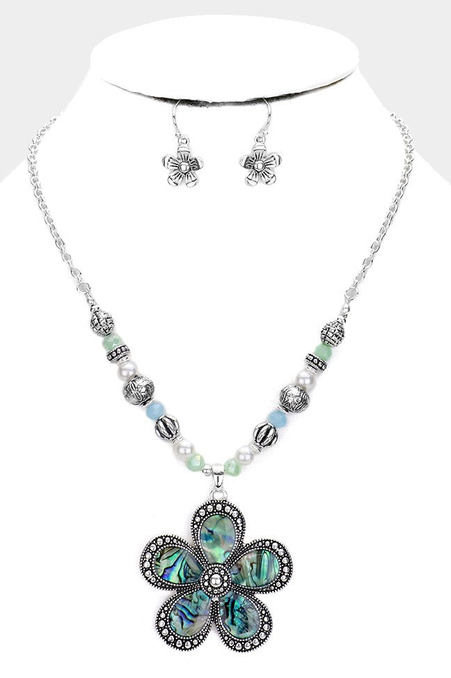 Abalone Flower Necklace