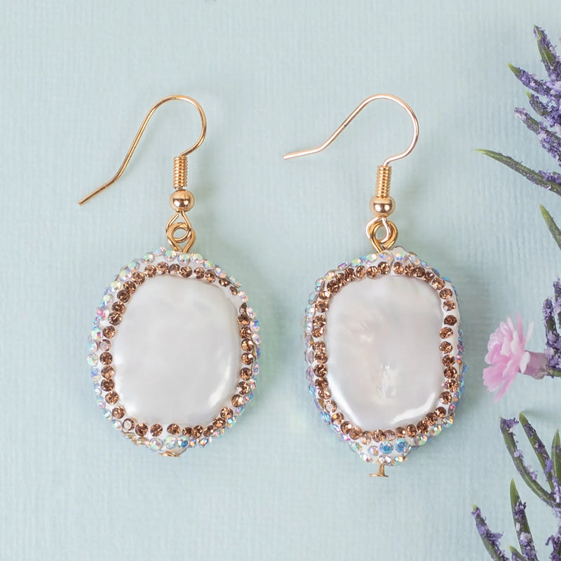Mother Of Pearl Gold Earrings