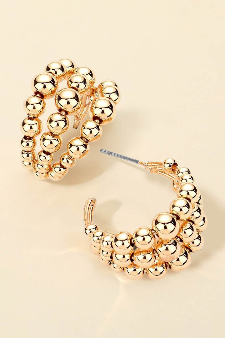 Bubble Hoop Earrings - Gold