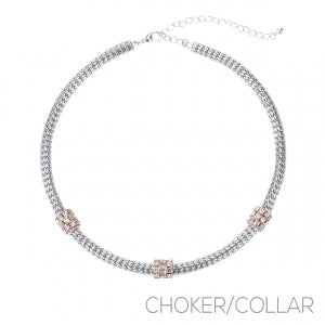 Silver Rhinestone Mesh Choker