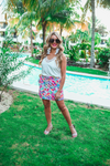 PREORDER-Fiesta Time Floral Skort, White