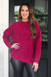 Alexis Vintage Corded Pullover - Maroon - PREORDER