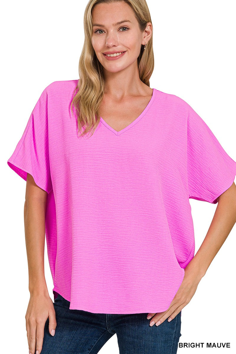 Woven Airflow Short Sleeve - Pink