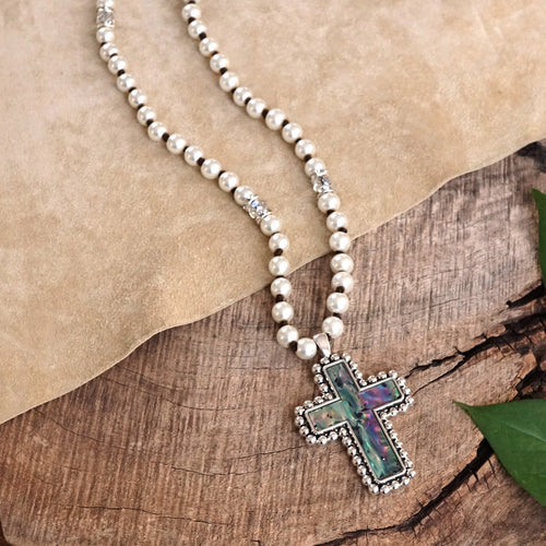 Abalone Cross Necklace