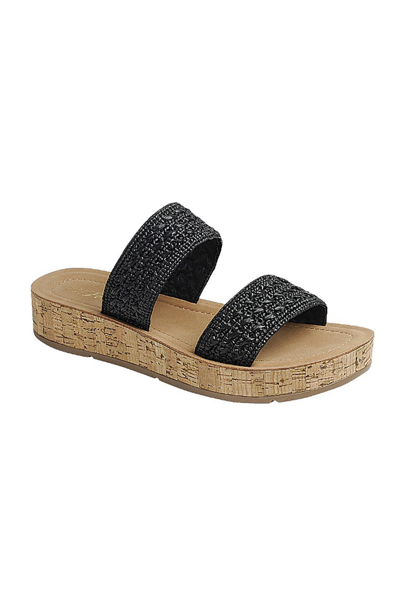 Mallory Slip On Sandals - Black