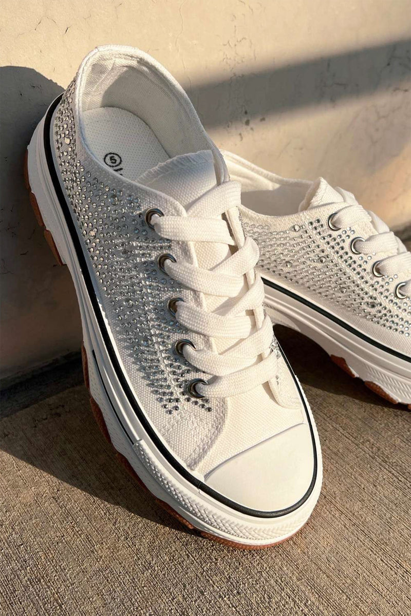 Murphy Rhinestone Sneakers - White