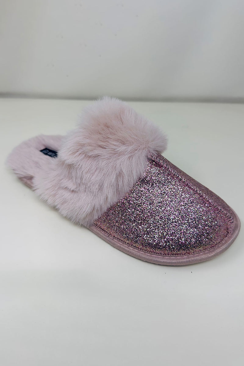 Pink Glitter Slippers