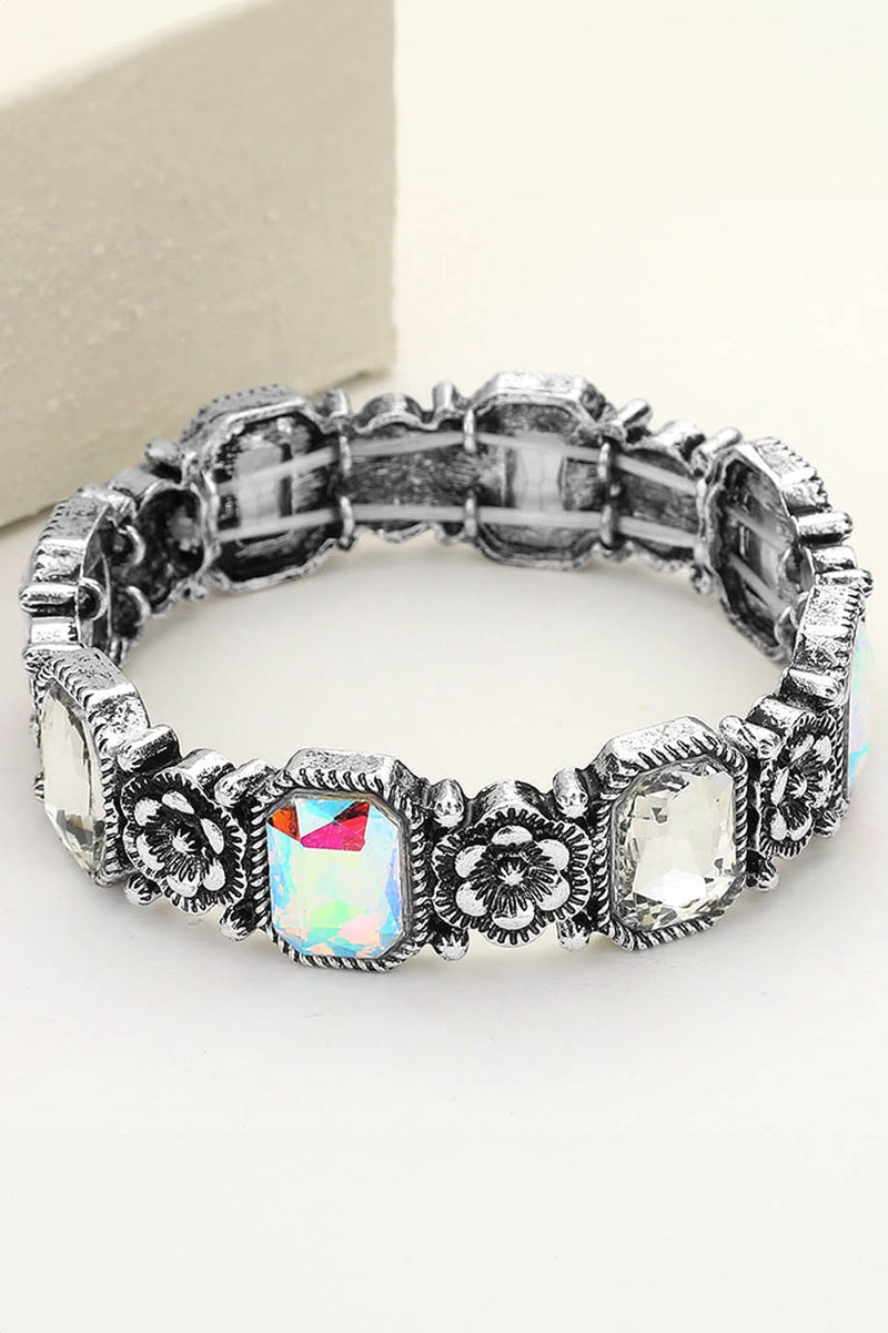 Flower Child Stretch Bracelet - AB/Clear