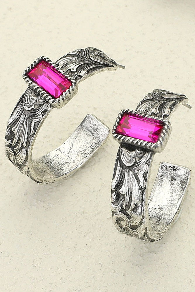 A Little Western Earrings - Pink