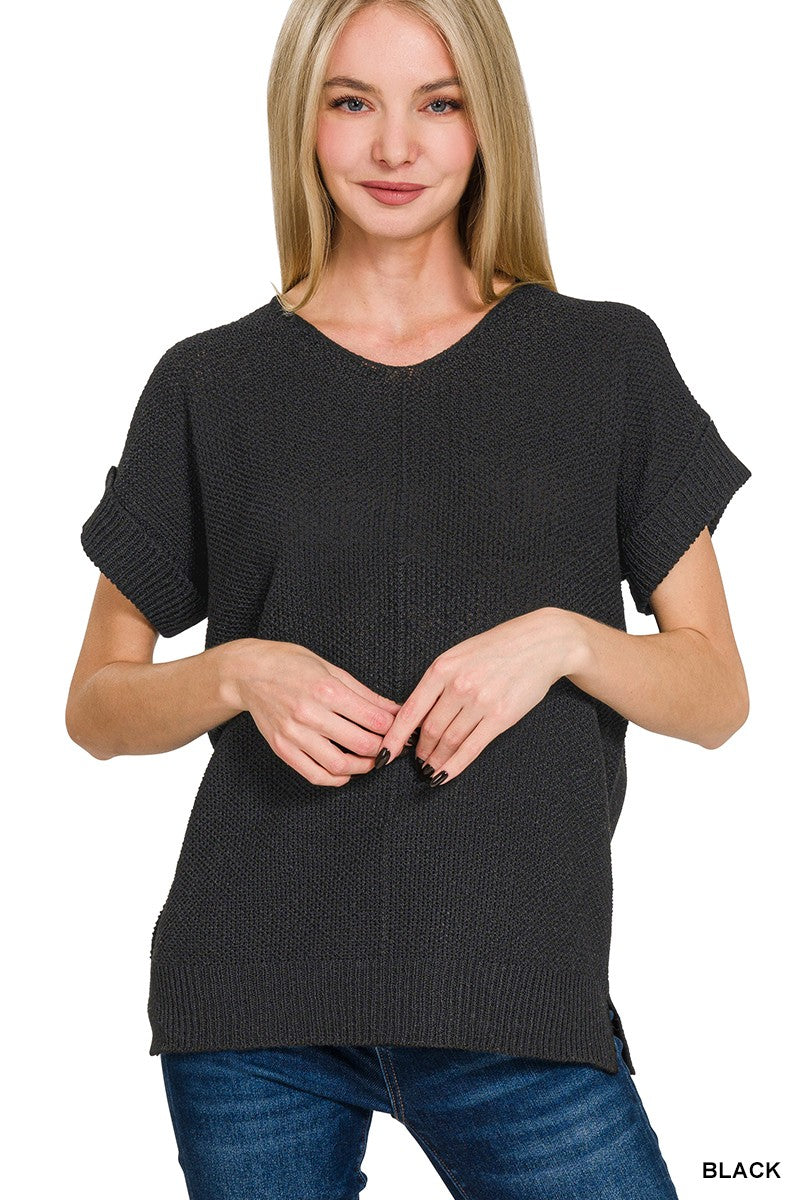 Cozy Knit Bliss Top - Black