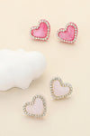 Rhinestone Heart Studs