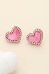 Rhinestone Heart Studs