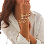 Pearl Girl Bow Bracelet Set