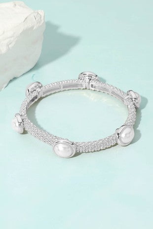 Mesh Stretch Pearl Bracelet