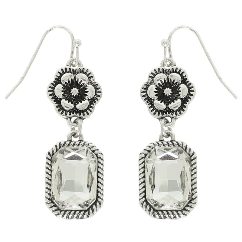 Clear Western Flower Earrings