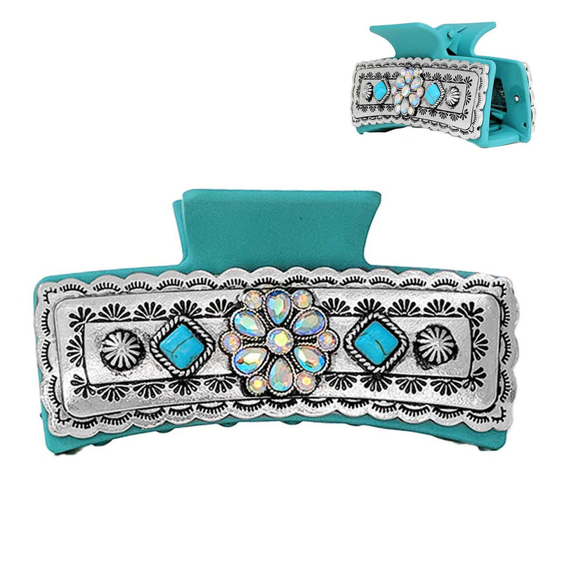 Turquoise Jeweled Clip