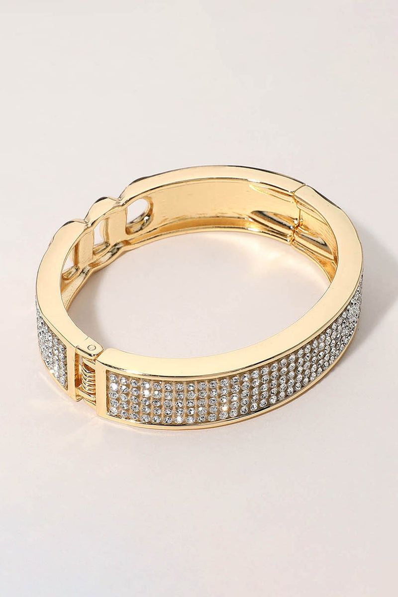 Rhinestone Hinged Bracelet