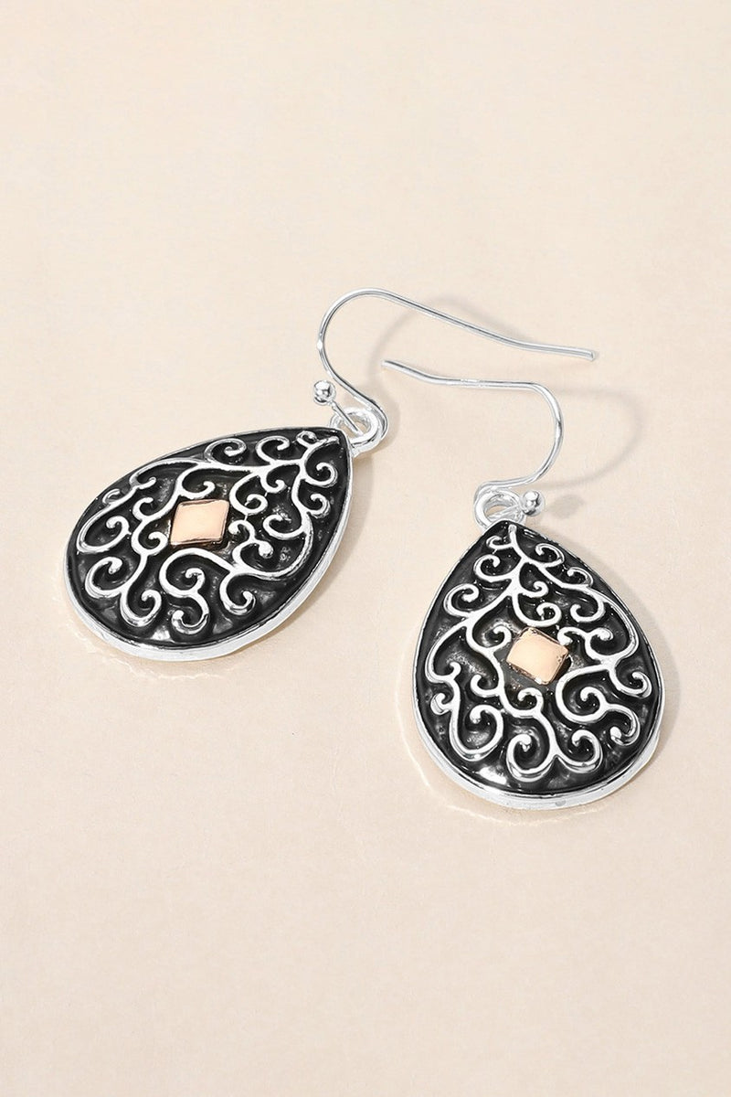 Antique Metal teardrop Earrings