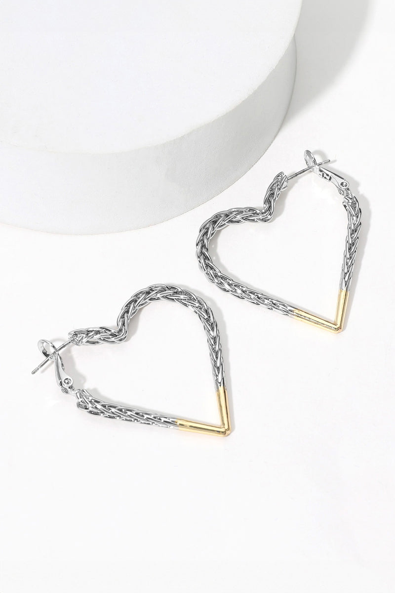 Two Tone Heart Earrings