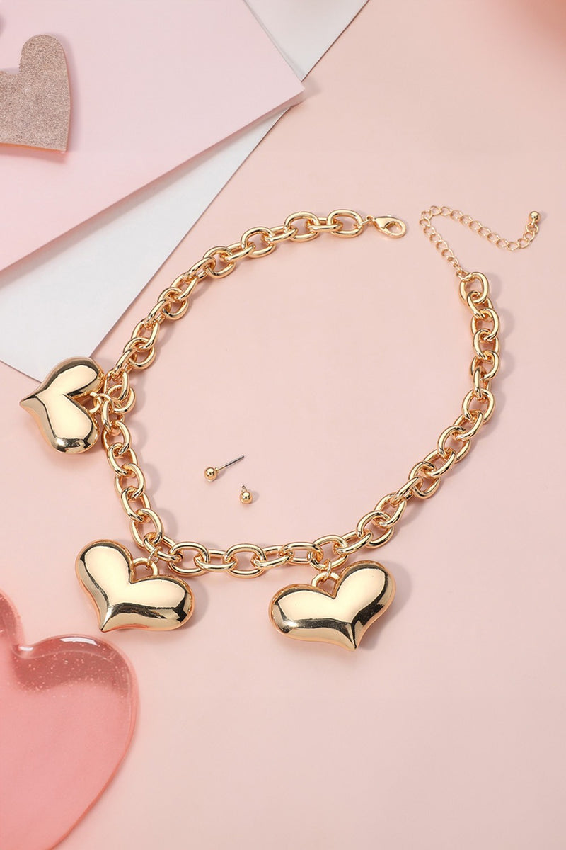 Puffy Heart Charm Necklace