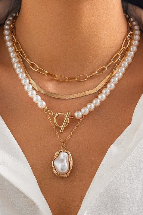 Multi Layer Mother Of Pearl Necklace