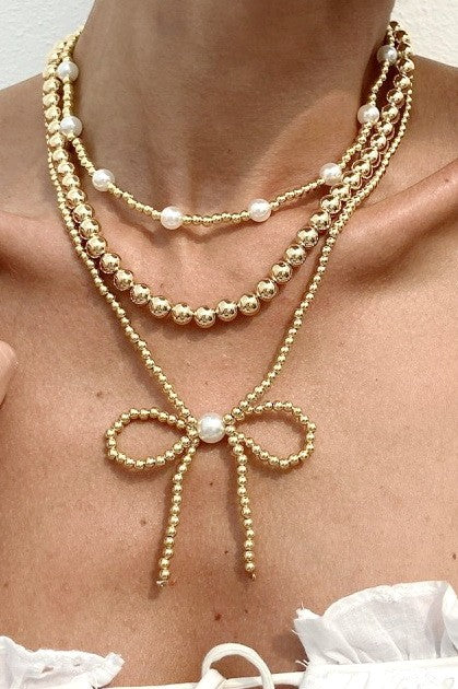 Take Me Out Bow Necklace