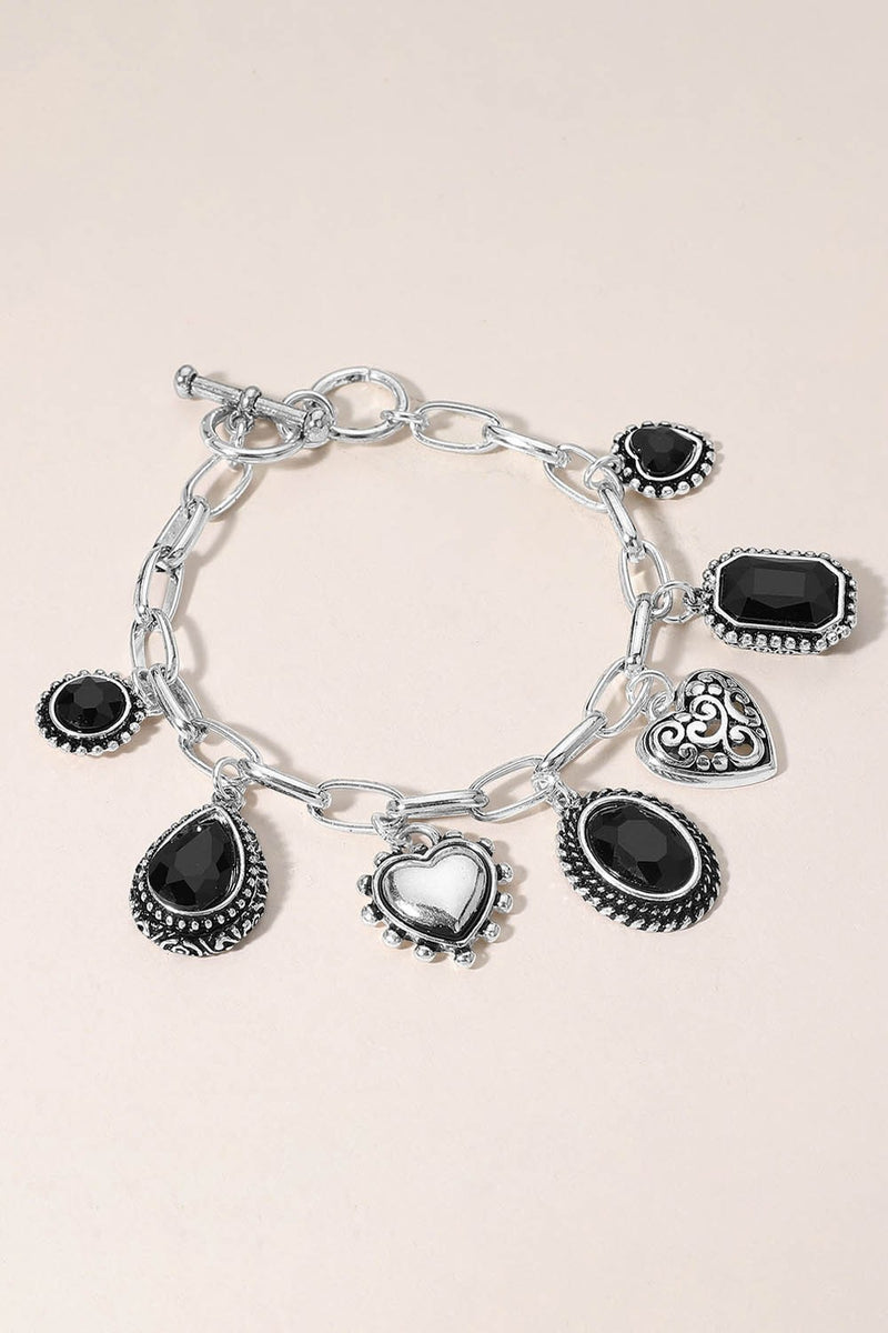 Black Charm Toggle Bracelet