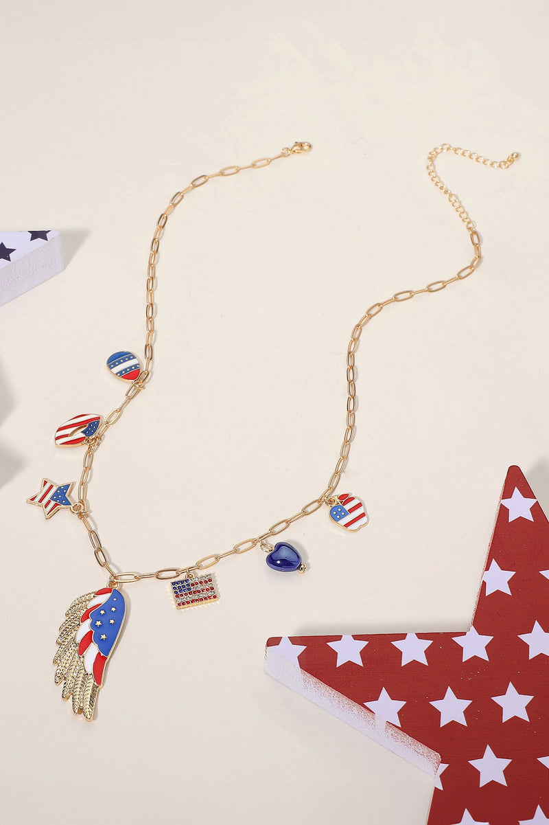 America Wing Charm Necklace