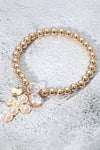 Pearl Cross Dangle Bracelet