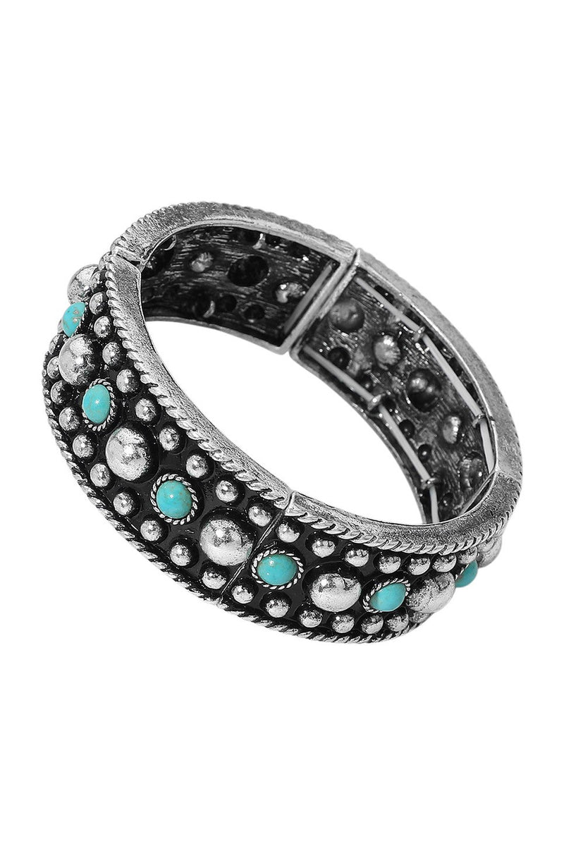 Turquoise Studded Stretch Bracelet