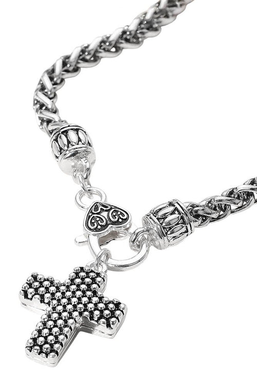 Textured Cross Necklace