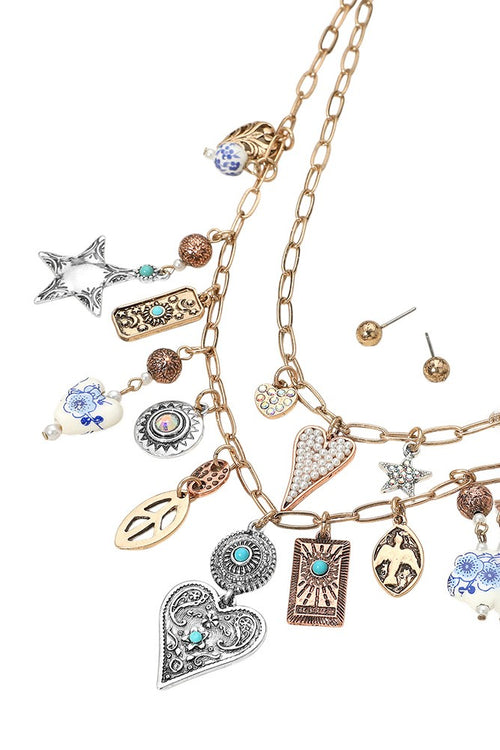 All Around The World (2) Piece Necklace Set