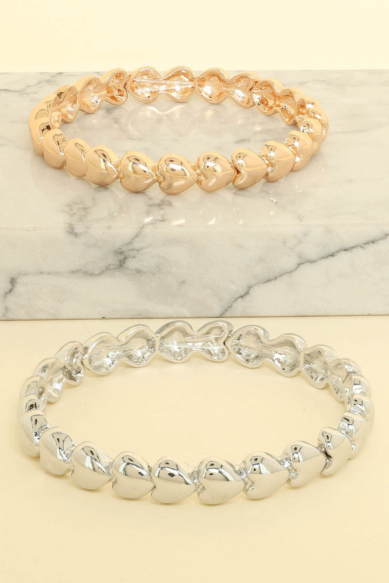Puff Heart Stretch Bracelet