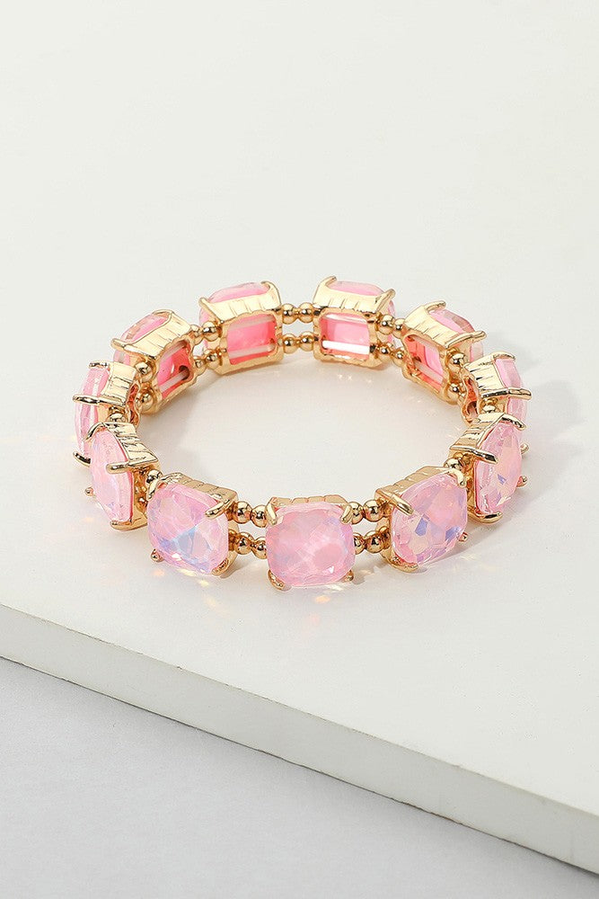 On The Lookout Stretch Bracelet - Pink