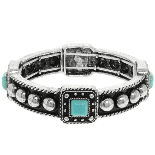 Turquoise Bubble Stretch Bracelet Square