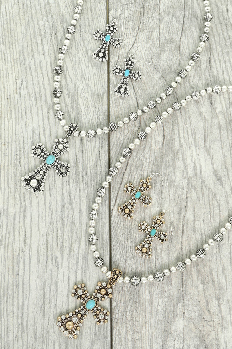 Cross My Path Necklace Set