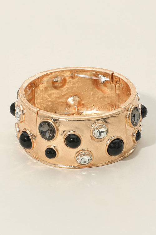 Gemstone Studded Stretch Bracelet