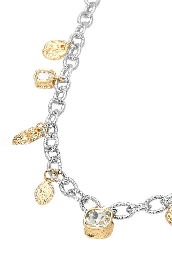 Two Tone Charm Necklace