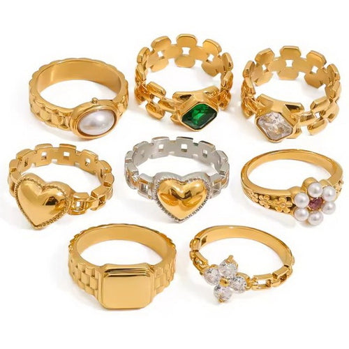 18K Stainless Gold Dipped Rings