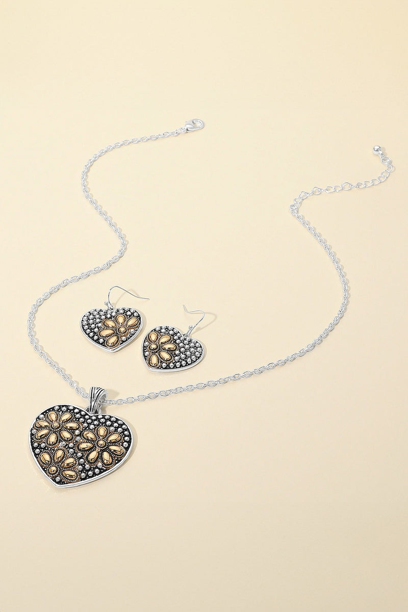 Embossed Heart Bronze SET