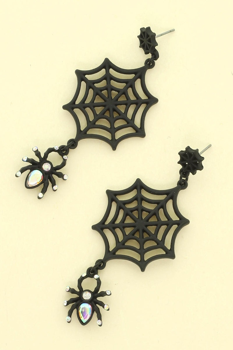 Enamel Spider Earrings