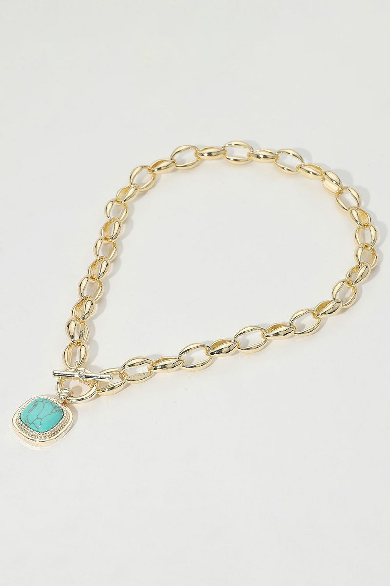 Dipped In Gold & Turquoise Necklace