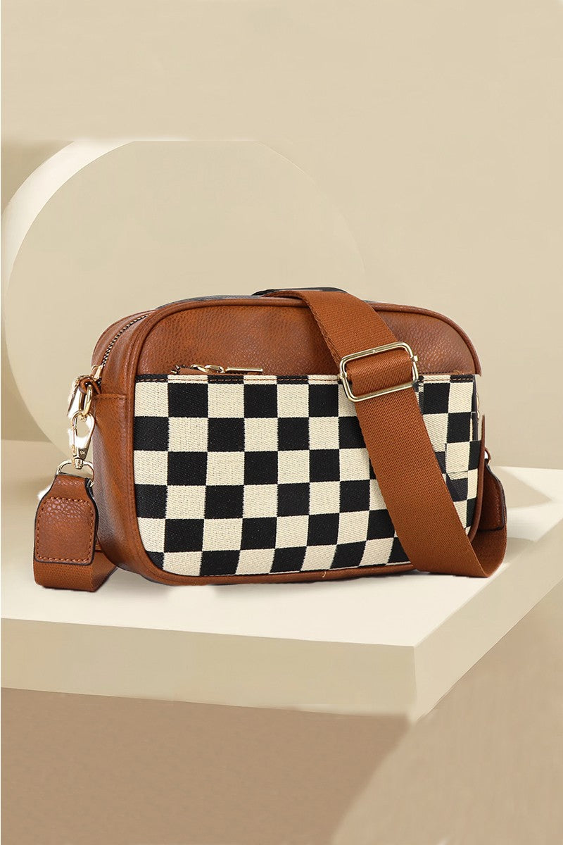 Crossbody Check Brown