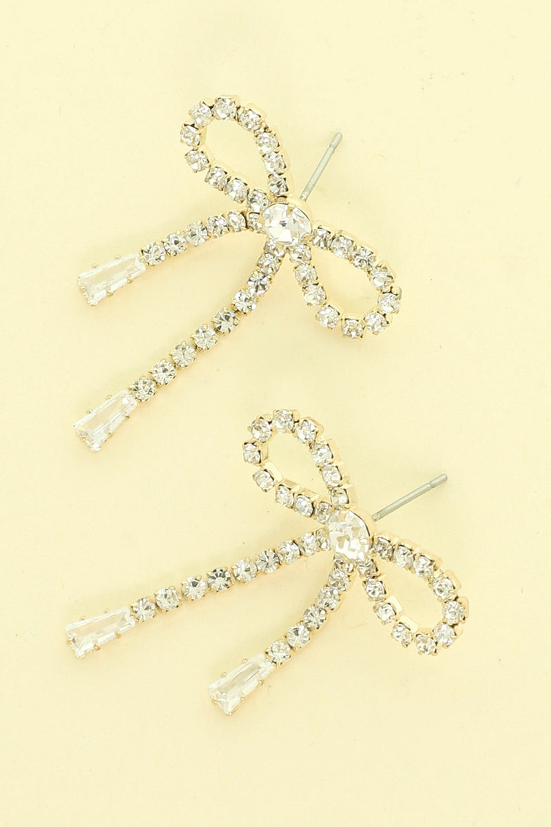 Rhinestone Bow Earrings